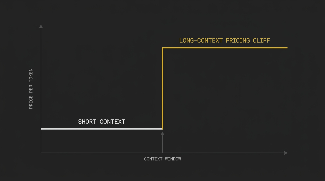 A minimal step-graph showing a flat white line spiking sharply into a gold tier on charcoal.