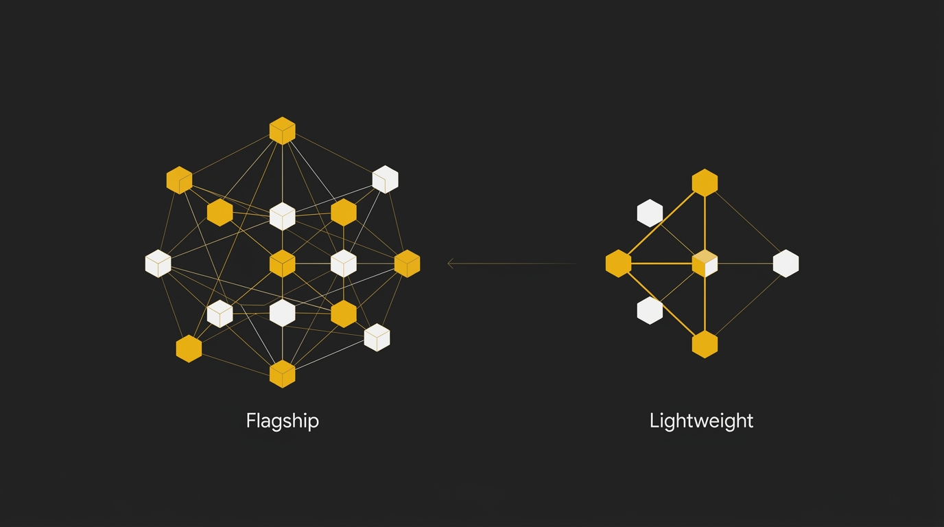 Vector network diagram of connected nodes of varying sizes in gold on dark gray background.