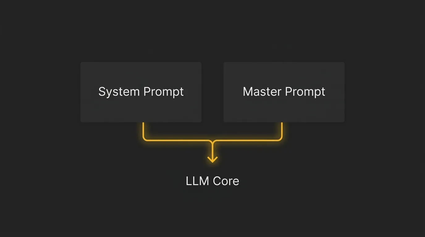 A side-by-side comparison showing the identical nature of System and Master prompts in the API hierarchy